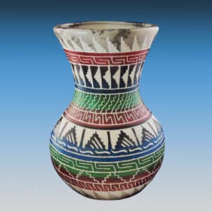 Genuine Navajo Hand-Etched Horsehair Pottery Vase