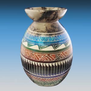 Large Navajo Horsehair Pottery Vase by Michelle Thomas