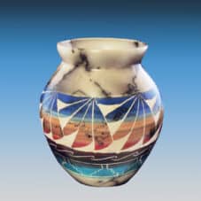 Southwest Bigmouth Navajo Horsehair Vase