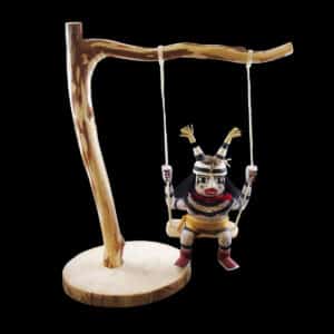 Native American Clown Kachina on a Swing by Benally